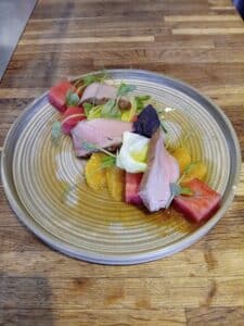 pork and melon salad