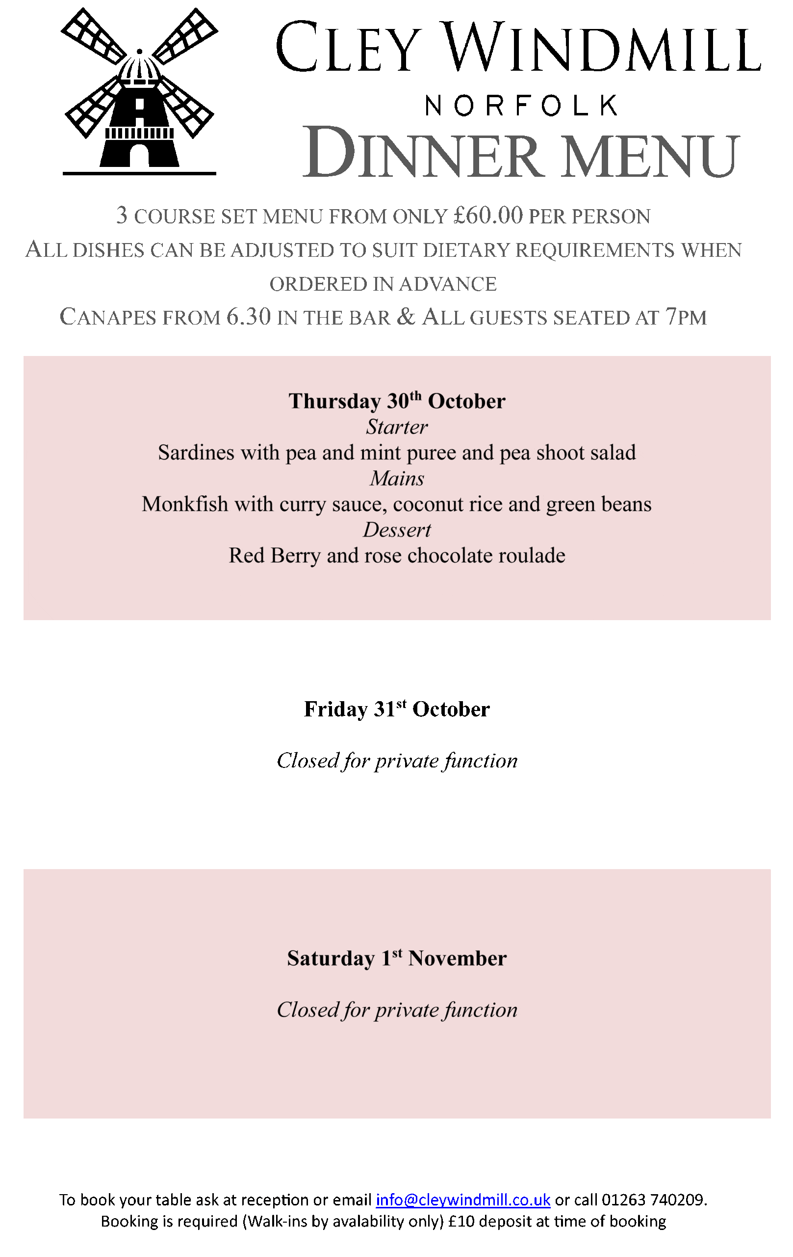 Thursday 30th October